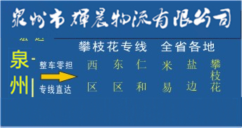 泉州到攀枝花物流专线,泉州到攀枝花货运公司